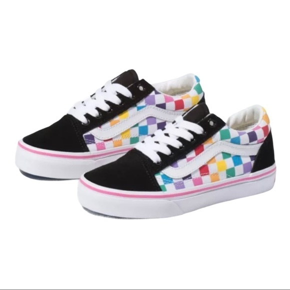 Vans Old Skool Checkerboard Rainbow TR Size 2.0 K - Picture 1 of 9